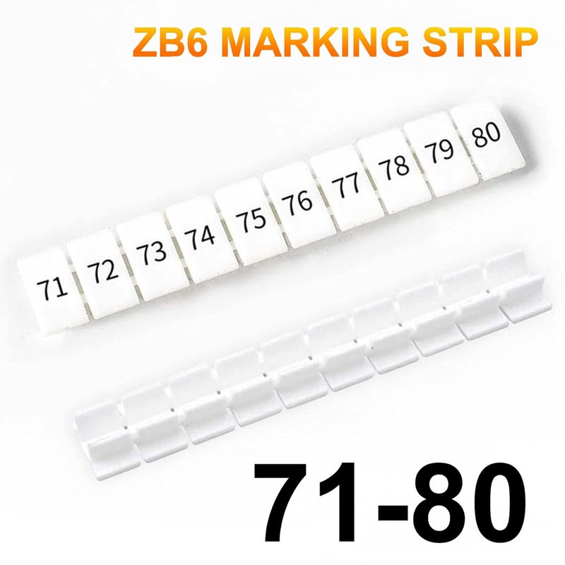 Erayco 20 Pcs Terminal Marker Strip - Terminal Blocks Labels Marking Tags Mark Bar for UK2.5B/UK5N /UDK4/ UKK5 DIN Rail Terminal Label (71-80) - Image 2